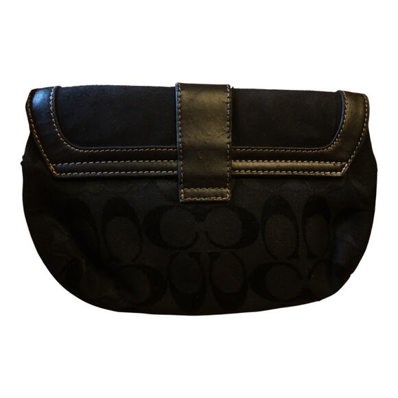 Coach Signature C Canvas Leather Wallet Black Buckle Clutch LO4M-1894 Americana - Picture 3 of 9